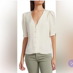E_Frame olivia silk button blouse